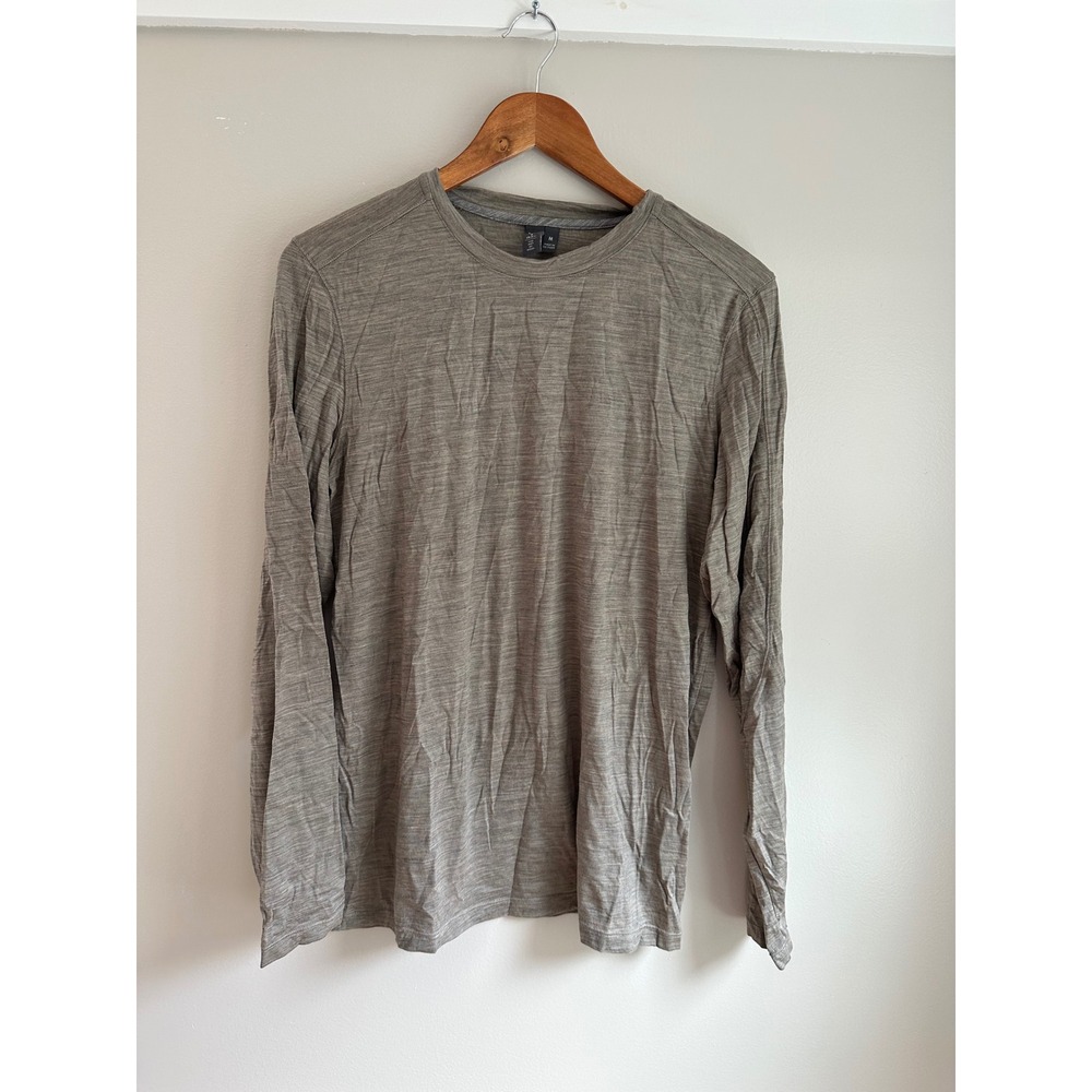 Ibex Merino Wool Long Sleeve Tee Mens M Gray Good Base Layer Performance Shirt
